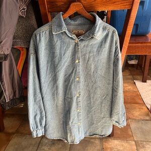 Jean Blue Classic Denim Men's Button-Down Shirt